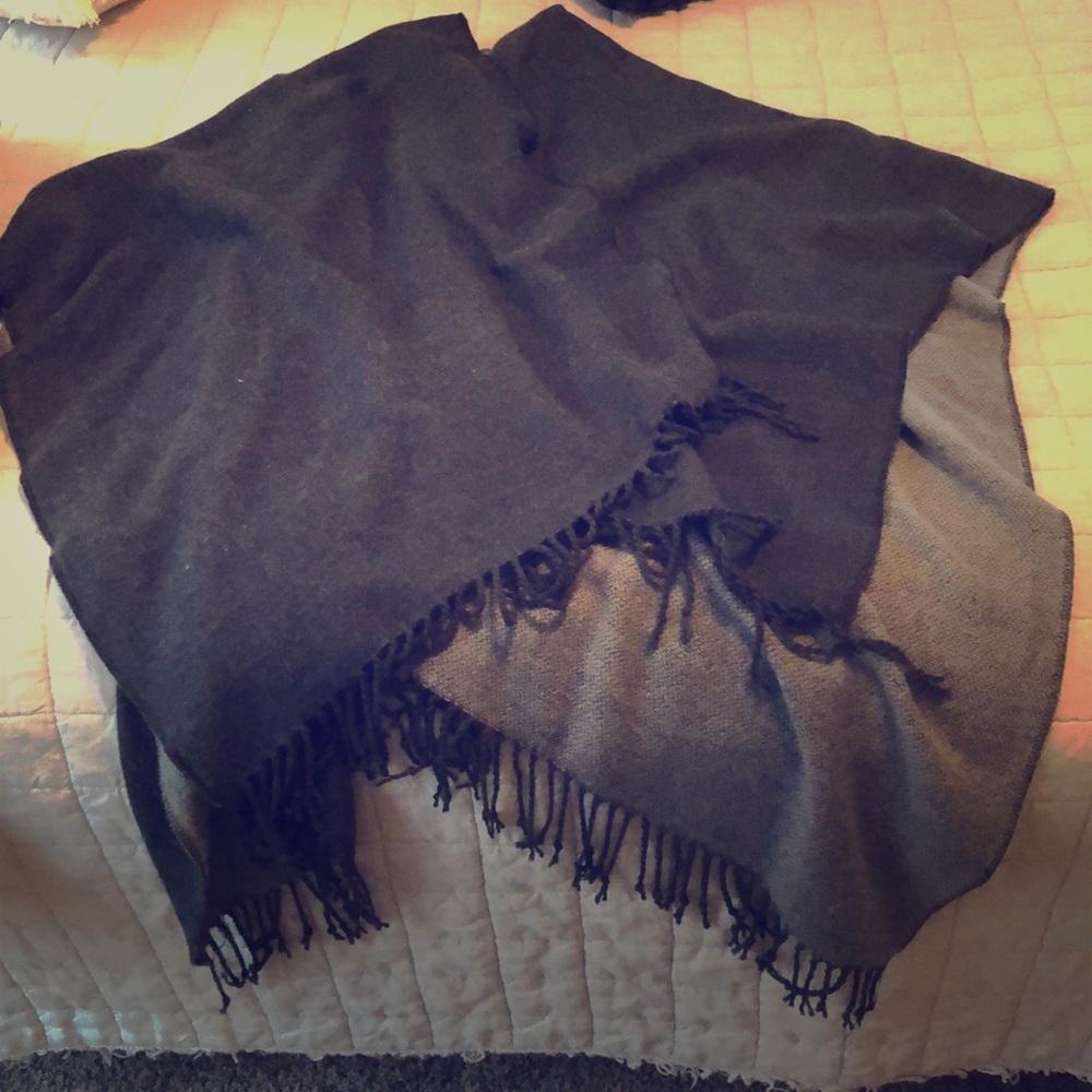 Gray wrap poncho